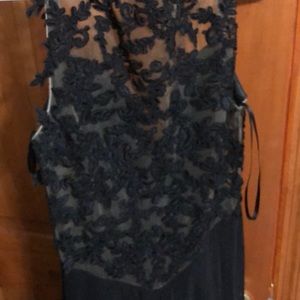 Lace back prom dress